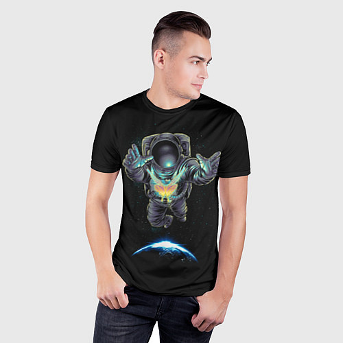 Мужская спорт-футболка Космическая бабочка / 3D-принт – фото 3