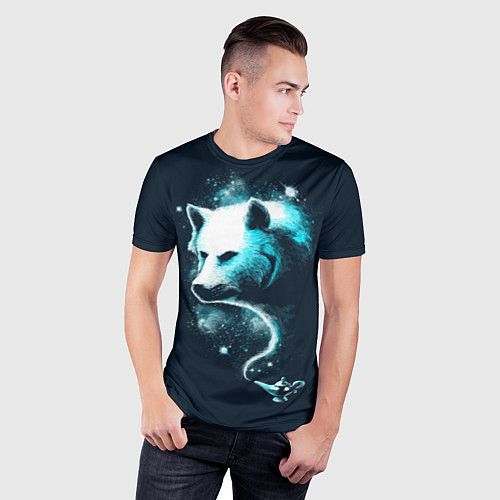 Мужская спорт-футболка Галактический волк / 3D-принт – фото 3