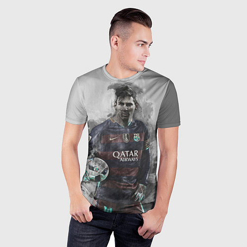 Мужская спорт-футболка Lionel Messi / 3D-принт – фото 3