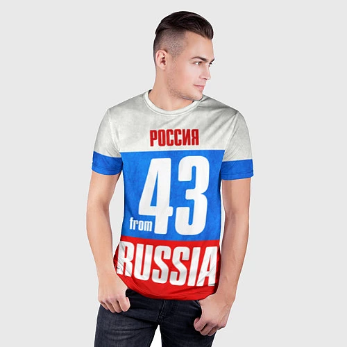 Мужская спорт-футболка Russia: from 43 / 3D-принт – фото 3