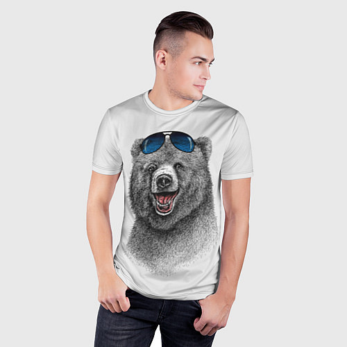 Мужская спорт-футболка Счастливый медведь / 3D-принт – фото 3