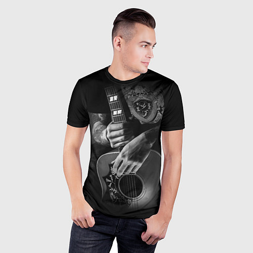 Мужская спорт-футболка Гитарист-рокер / 3D-принт – фото 3
