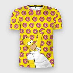 Футболка спортивная мужская Пончики Гомера Симпсона, цвет: 3D-принт