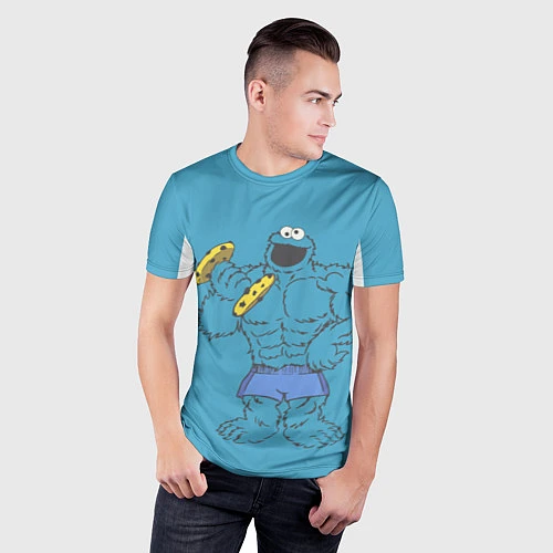 Мужская спорт-футболка Коржик качок / 3D-принт – фото 3