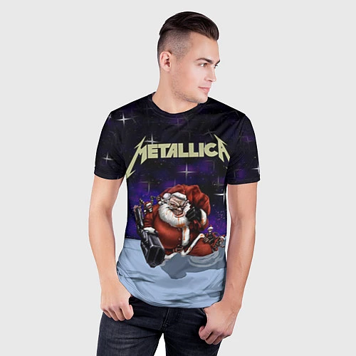Мужская спорт-футболка Metallica: Bad Santa / 3D-принт – фото 3