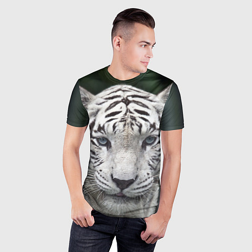 Мужская спорт-футболка Белый тигр / 3D-принт – фото 3