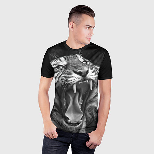 Мужская спорт-футболка Гнев тигра / 3D-принт – фото 3