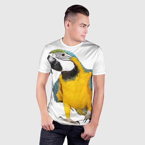 Мужская спорт-футболка Попугай ара / 3D-принт – фото 3