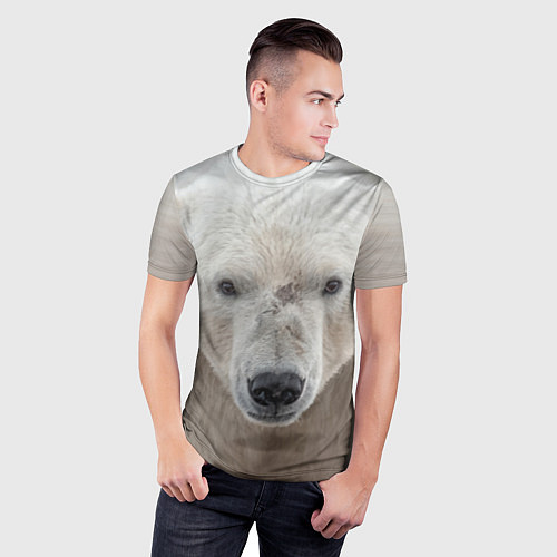 Мужская спорт-футболка Белый медведь / 3D-принт – фото 3