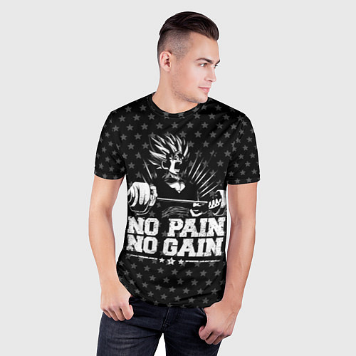 Мужская спорт-футболка No Pain No Gain / 3D-принт – фото 3
