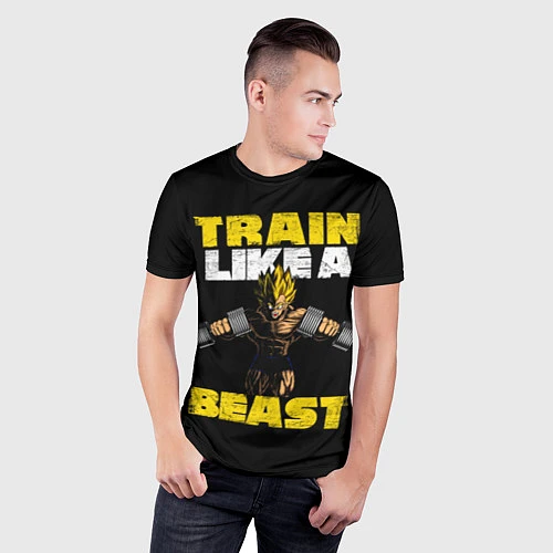 Мужская спорт-футболка Train Like a Beast / 3D-принт – фото 3