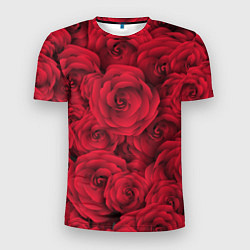 Футболка спортивная мужская Красные розы, цвет: 3D-принт