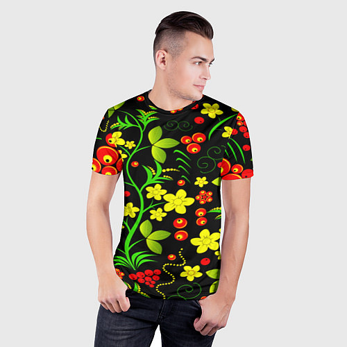Мужская спорт-футболка Natural flowers / 3D-принт – фото 3