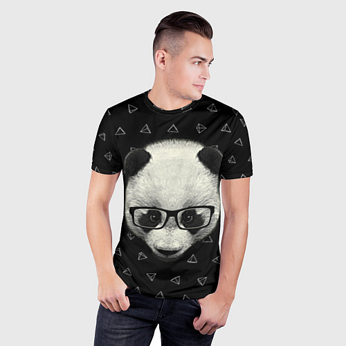 Мужская спорт-футболка Умная панда / 3D-принт – фото 3