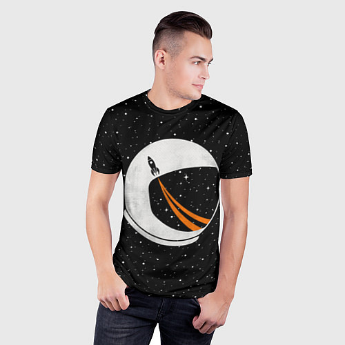 Мужская спорт-футболка Шлем астронавта / 3D-принт – фото 3
