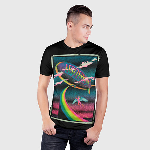 Мужская спорт-футболка Led Zeppelin: Colour Fly / 3D-принт – фото 3