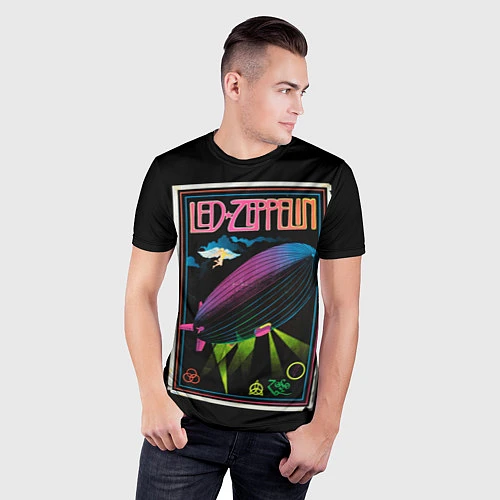 Мужская спорт-футболка Led Zeppelin: Angel Poster / 3D-принт – фото 3