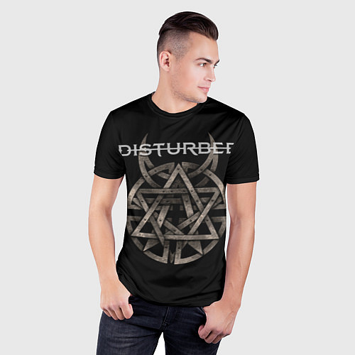 Мужская спорт-футболка Disturbed Logo / 3D-принт – фото 3