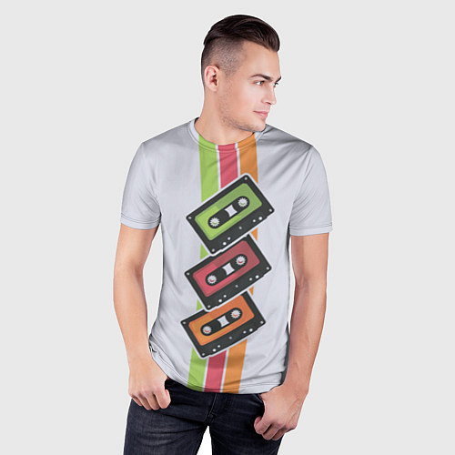 Мужская спорт-футболка Ретро кассеты / 3D-принт – фото 3