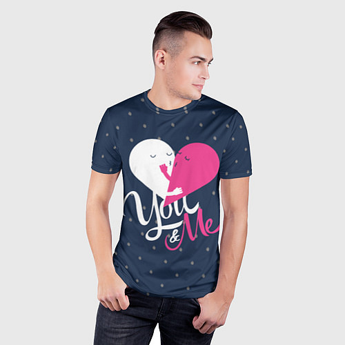 Мужская спорт-футболка Valentines Day, you and my / 3D-принт – фото 3