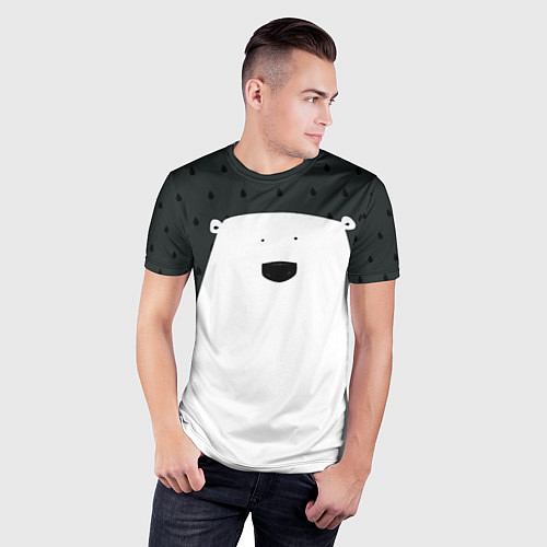 Мужская спорт-футболка Белый мишка / 3D-принт – фото 3