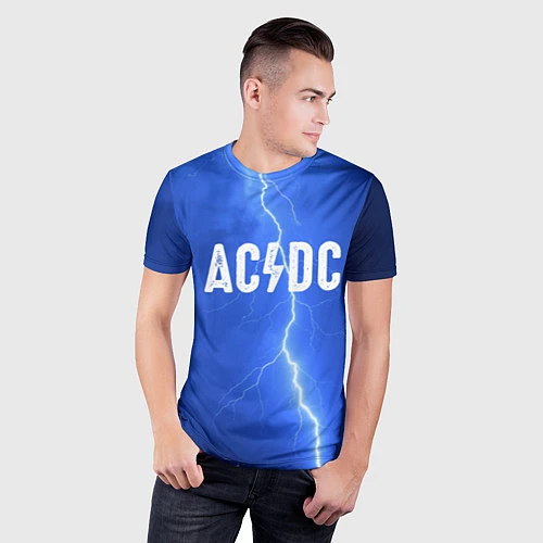 Мужская спорт-футболка AC/DC: Lightning / 3D-принт – фото 3