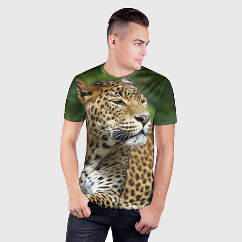 Мужская спорт-футболка Лик леопарда / 3D-принт – фото 3
