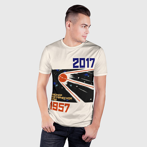 Мужская спорт-футболка Пионер космической эры / 3D-принт – фото 3