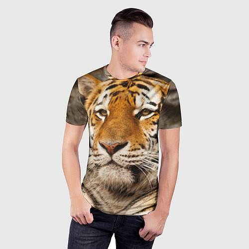 Мужская спорт-футболка Мудрый тигр / 3D-принт – фото 3