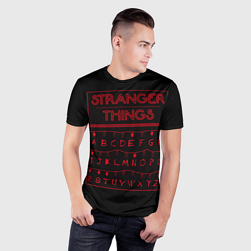Мужская спорт-футболка Stranger Things: alphabet / 3D-принт – фото 3