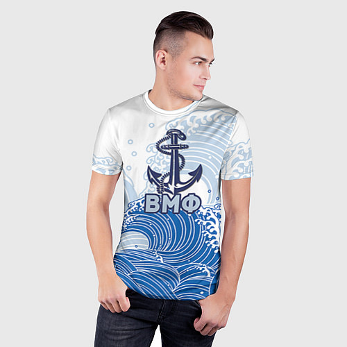 Мужская спорт-футболка ВМФ: морские волны / 3D-принт – фото 3