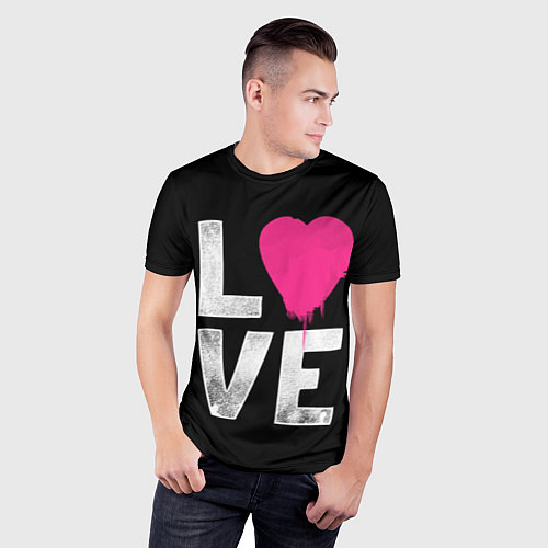 Мужская спорт-футболка Love Heart / 3D-принт – фото 3