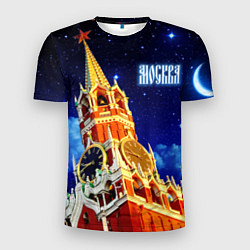 Футболка спортивная мужская Москва - Спасская башня, цвет: 3D-принт