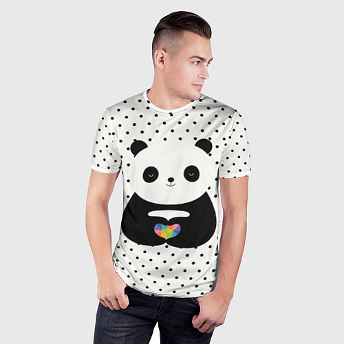 Мужская спорт-футболка Любовь панды / 3D-принт – фото 3