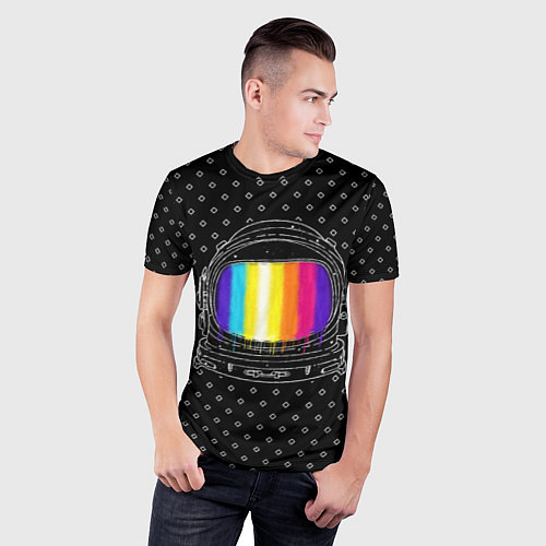Мужская спорт-футболка Цветной астронавт / 3D-принт – фото 3