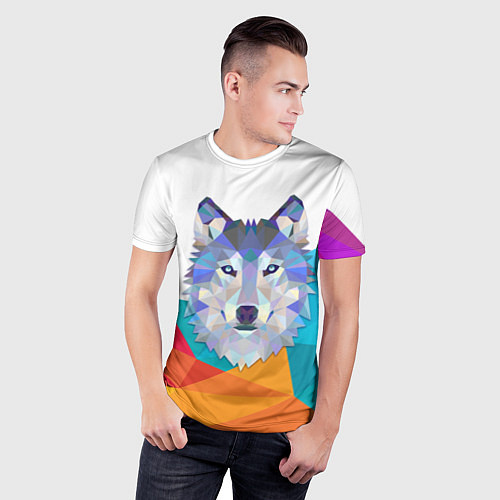 Мужская спорт-футболка Волк: геометрия / 3D-принт – фото 3