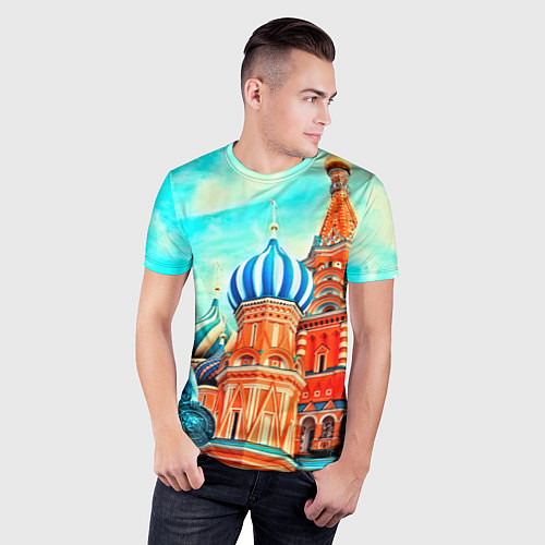 Мужская спорт-футболка Blue Kremlin / 3D-принт – фото 3