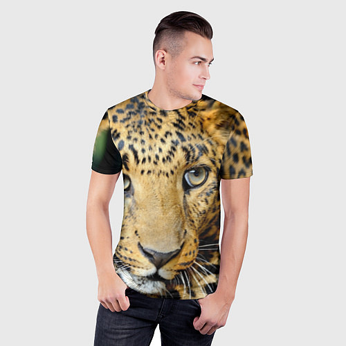 Мужская спорт-футболка Улыбка леопарда / 3D-принт – фото 3