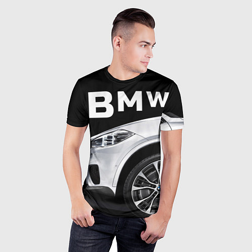Мужская спорт-футболка BMW: White Style / 3D-принт – фото 3