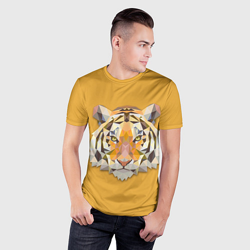 Мужская спорт-футболка Геометрический тигр / 3D-принт – фото 3