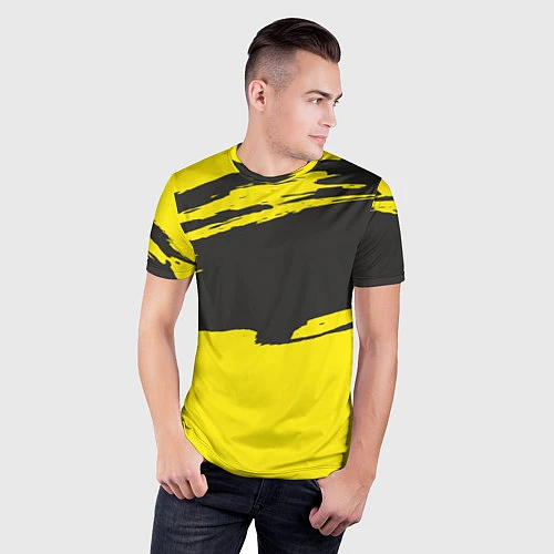Мужская спорт-футболка Чёрно-жёлтый / 3D-принт – фото 3