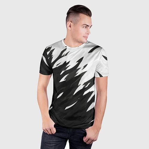 Мужская спорт-футболка Black & white / 3D-принт – фото 3