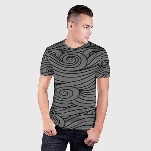 Мужская спорт-футболка Gray pattern / 3D-принт – фото 3