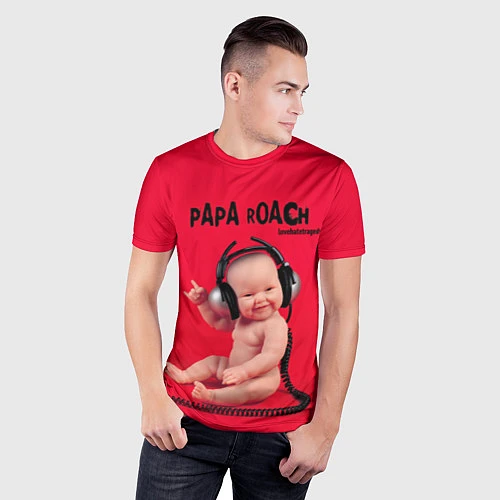 Мужская спорт-футболка Paparoach: Music Kid / 3D-принт – фото 3