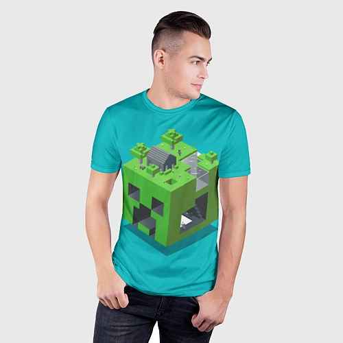 Мужская спорт-футболка Minecraft World / 3D-принт – фото 3