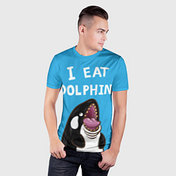 Футболка спортивная мужская I eat dolphins, цвет: 3D-принт — фото 2
