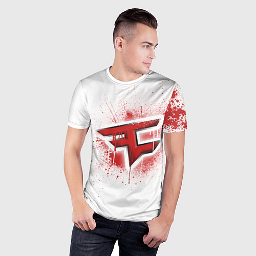 Мужская спорт-футболка FaZe Clan: White collection / 3D-принт – фото 3