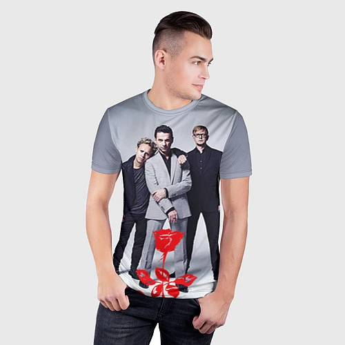Мужская спорт-футболка Depeche Mode: Red Flower / 3D-принт – фото 3