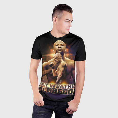 Мужская спорт-футболка Mayweather vs McGregor / 3D-принт – фото 3