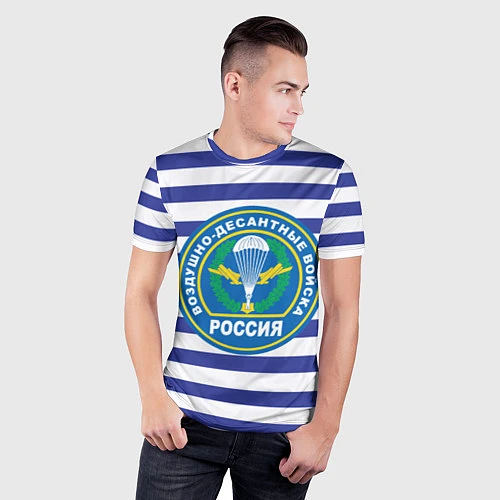 Мужская спорт-футболка ВДВ Россия / 3D-принт – фото 3